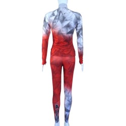 Löffler vrouwen ÖSV Biathlon ski suit 2022 rood-wit